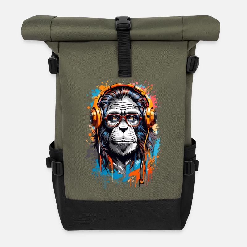 Coole Affe - Rolltop Rucksack - Olive/Schwarz