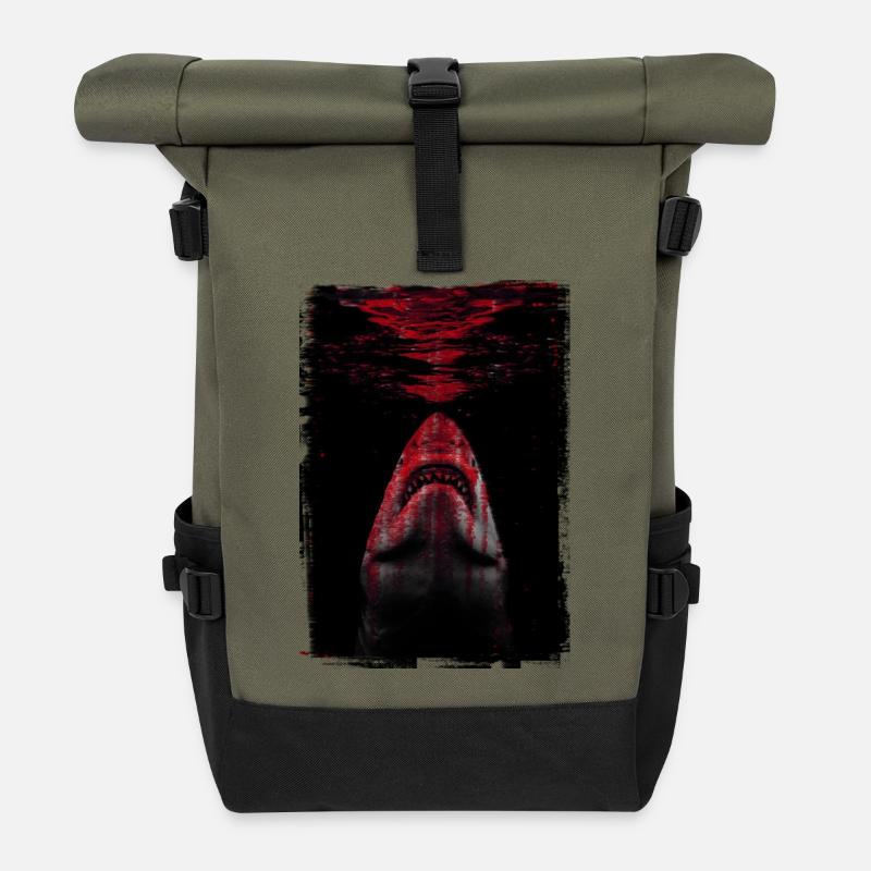 Der Hai - Rolltop Rucksack - Olive/Schwarz