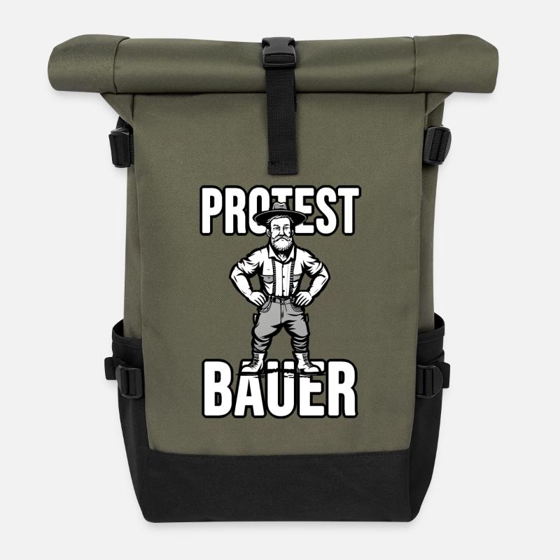 Protest Bauer - Rolltop Rucksack - Olive/Schwarz