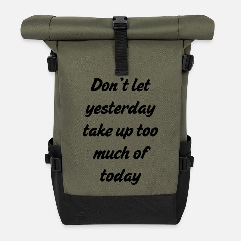 Inspiration Saisir l’Instant, Idéal Cadeau - Sac à dos roll top - olive/noir