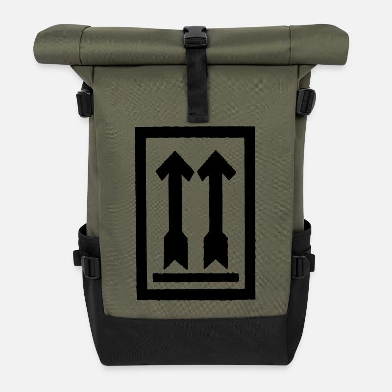 Aufrecht lagern - Rolltop Rucksack - Olive/Schwarz