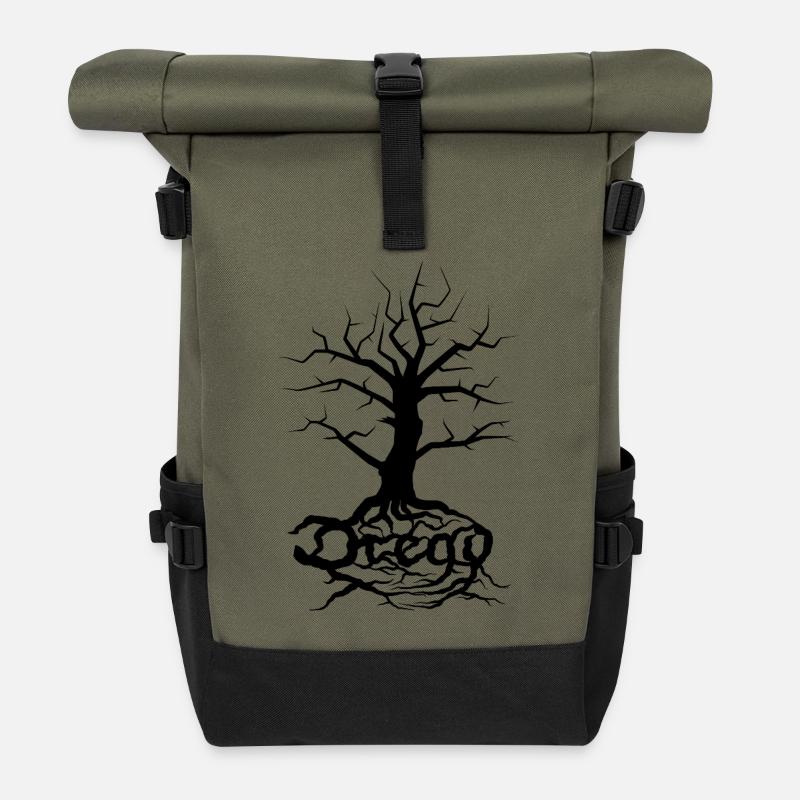 Dread Baum Schwarz - Rolltop Rucksack - Olive/Schwarz