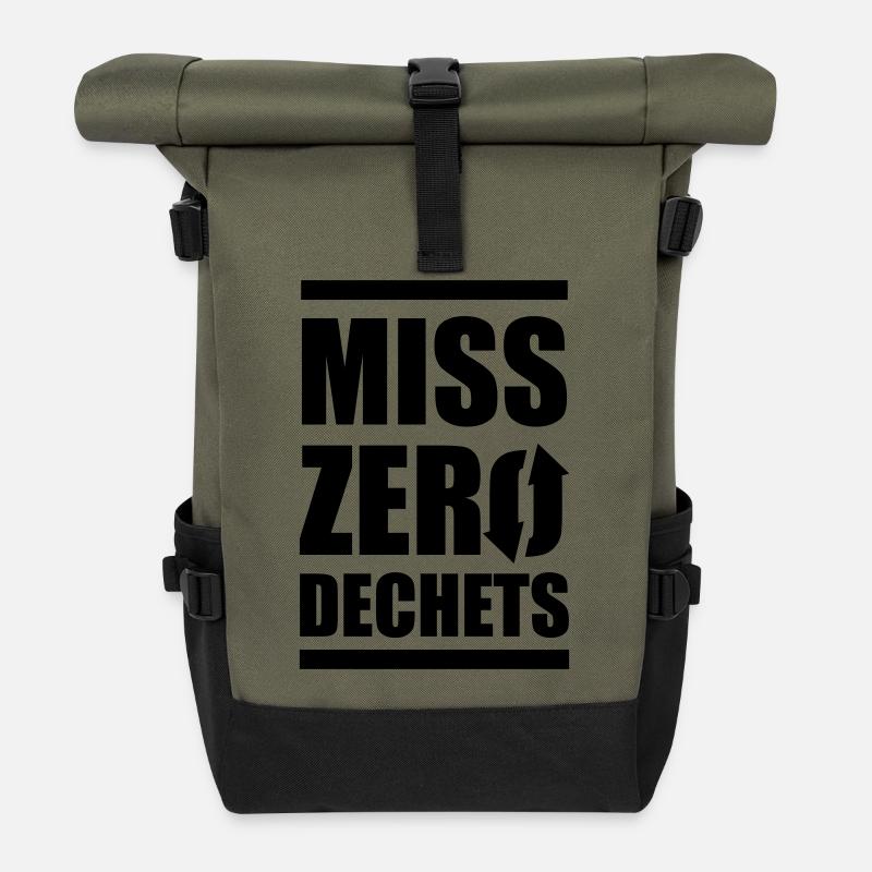Miss Zero Waste - Roll Top Backpack - olive/black