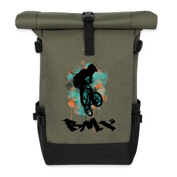 Vélo BMX - Sac à dos roll top - olive/noir - Devant