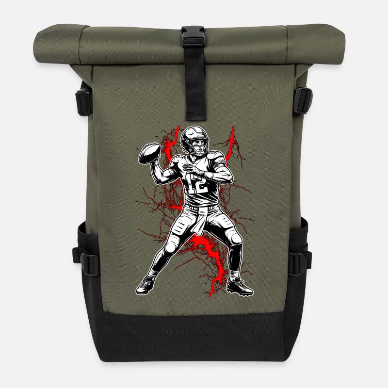 Quarterback im Blitzgewitter - Rolltop Rucksack - Olive/Schwarz