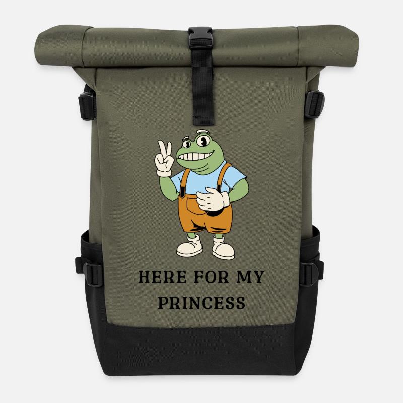 Frosch Peace-Latzhose - Rolltop Rucksack - Olive/Schwarz