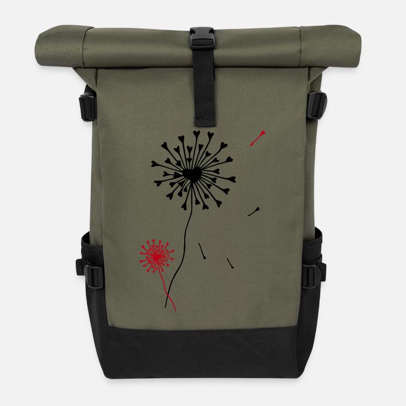 Lora-LOVE Pusti - Das Original by heavenlygoods - Rolltop Rucksack - Olive/Schwarz