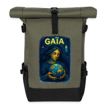 Gaia - Mother Nature - Tree of Life - Roll Top Backpack - olive/black - Front