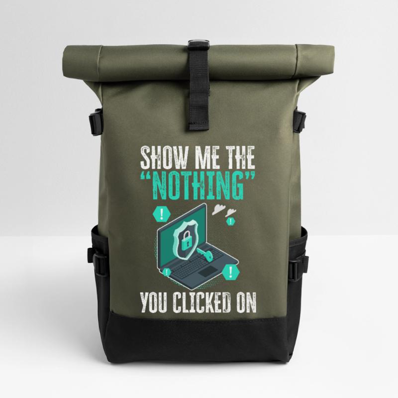 Funny Cybersecurity IT Support IT Security Network Roll Top Backpack