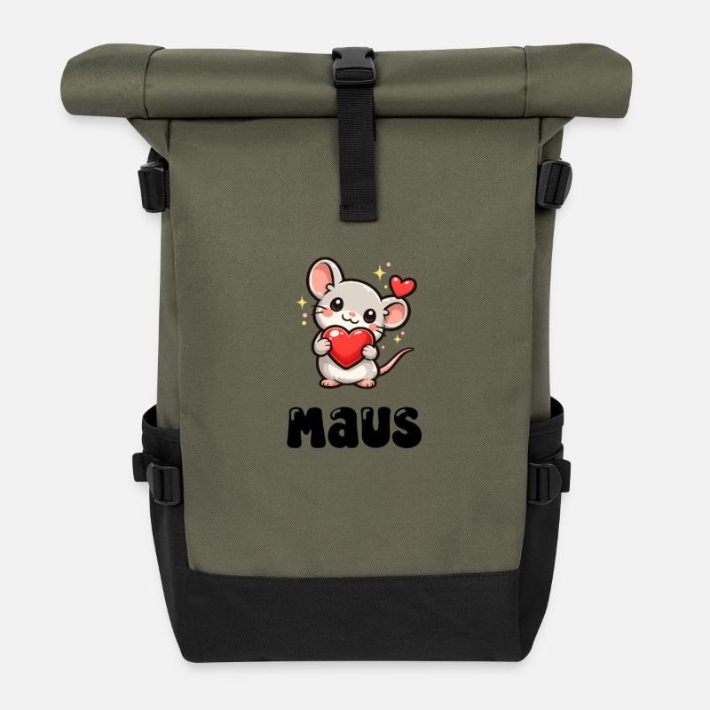 Maus - Rolltop Rucksack - Olive/Schwarz