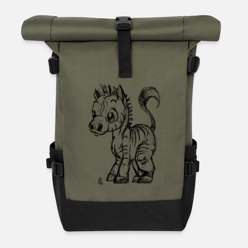 zebre - Sac à dos roll top - olive/noir