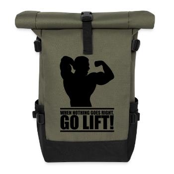 go_lift - Roll Top Backpack - olive/black - Front