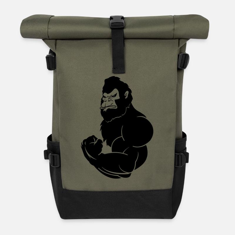 gorilla_beast_001 - Rolltop Rucksack - Olive/Schwarz