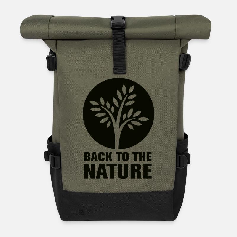 back2nature - Rolltop Rucksack - Olive/Schwarz