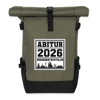 Abitur-2026-NRW - Rolltop Rucksack - Olive/Schwarz - Vorne