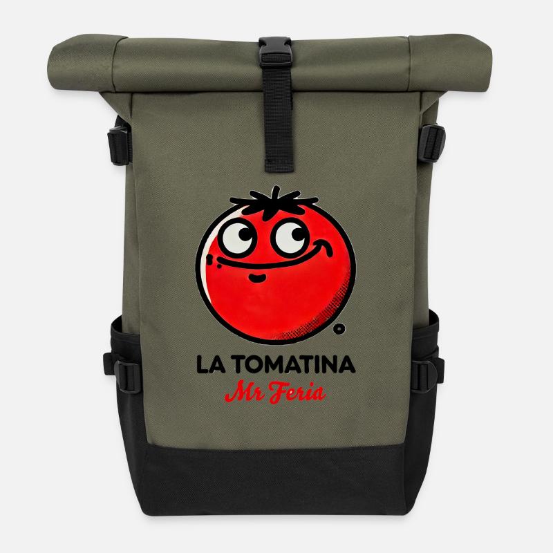 Tomatina - Roll Top Backpack - olive/black
