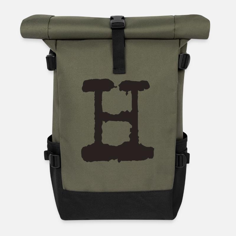 H - Roll Top Backpack - olive/black