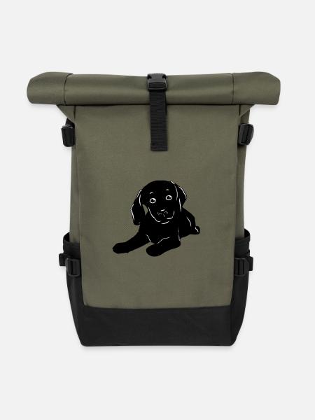 Hunde Baby Hund Haustiere Kinder Kind Hund - Rolltop Rucksack - Olive/Schwarz