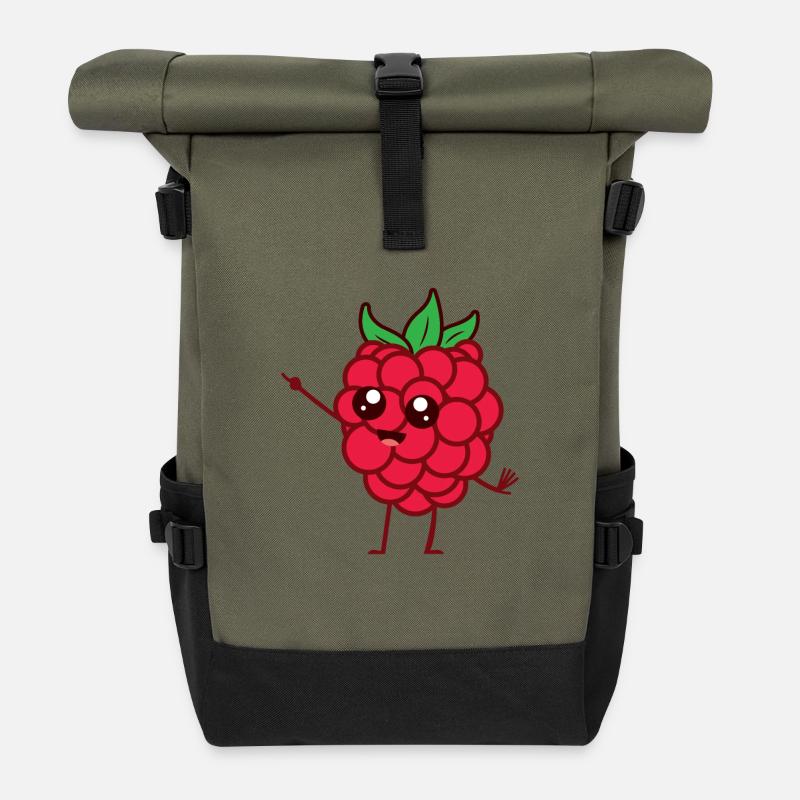 Himbeere süß - Rolltop Rucksack - Olive/Schwarz