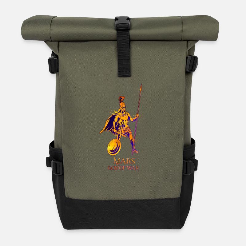 Gott des Krieges - Mars - Rolltop Rucksack - Olive/Schwarz