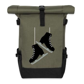 Schlittschuhe - Rolltop Rucksack - Olive/Schwarz - Vorne