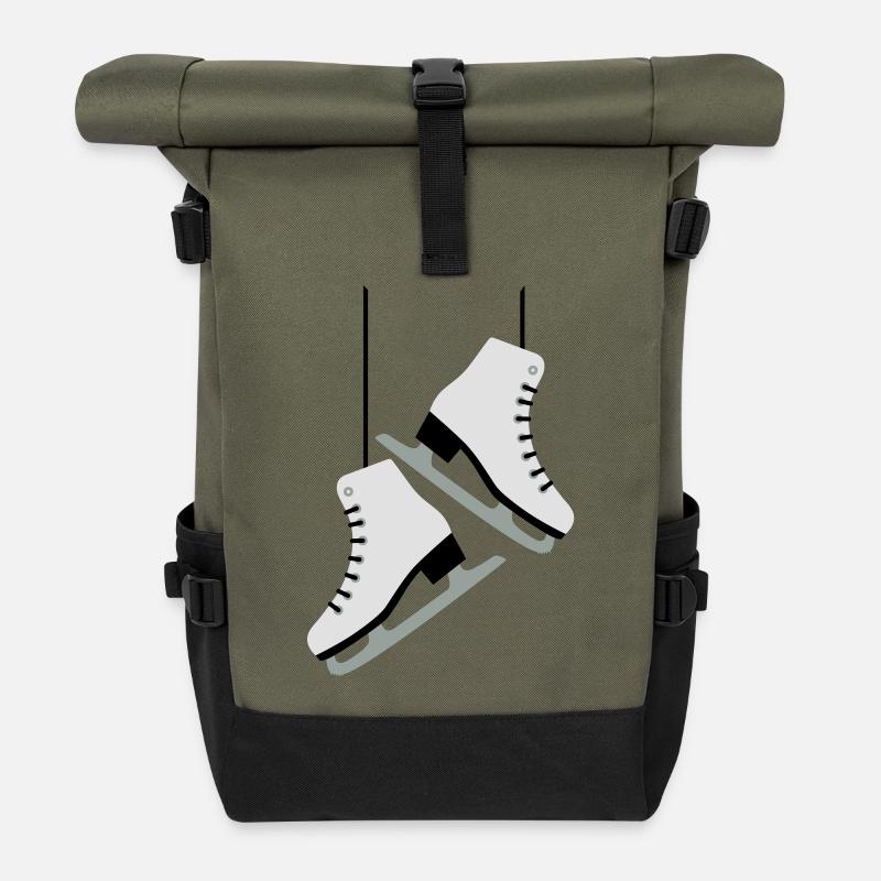 Skating Frau - Rolltop Rucksack - Olive/Schwarz