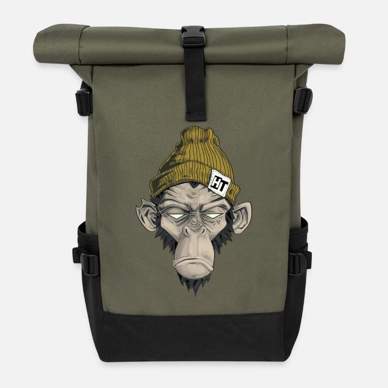 Rap Monkey - Rolltop Rucksack - Olive/Schwarz
