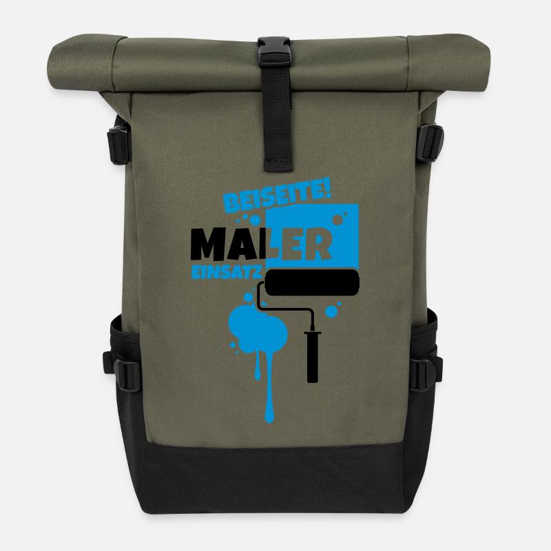 beruf maler - Rolltop Rucksack - Olive/Schwarz