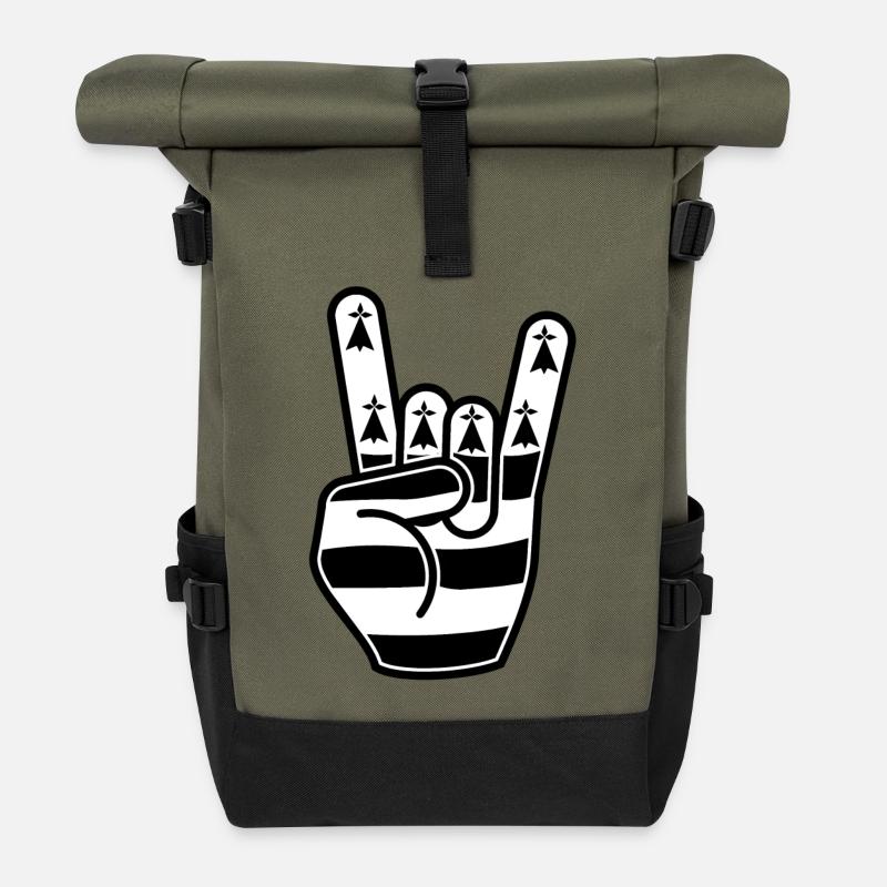 Rock Breizh - Sac à dos roll top - olive/noir