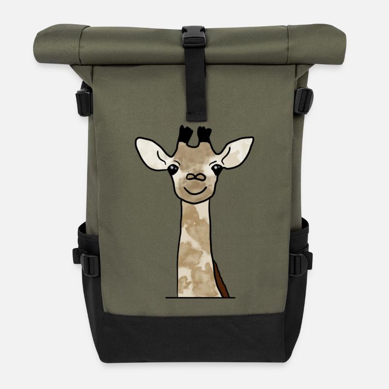 Giraffe - Rolltop Rucksack - Olive/Schwarz