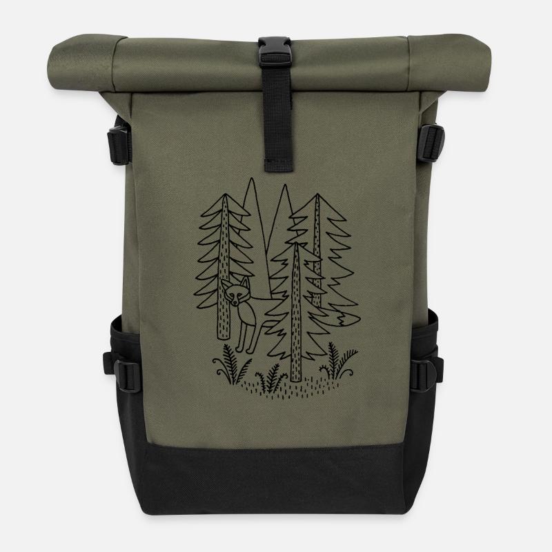 Foxi - Rolltop Rucksack - Olive/Schwarz