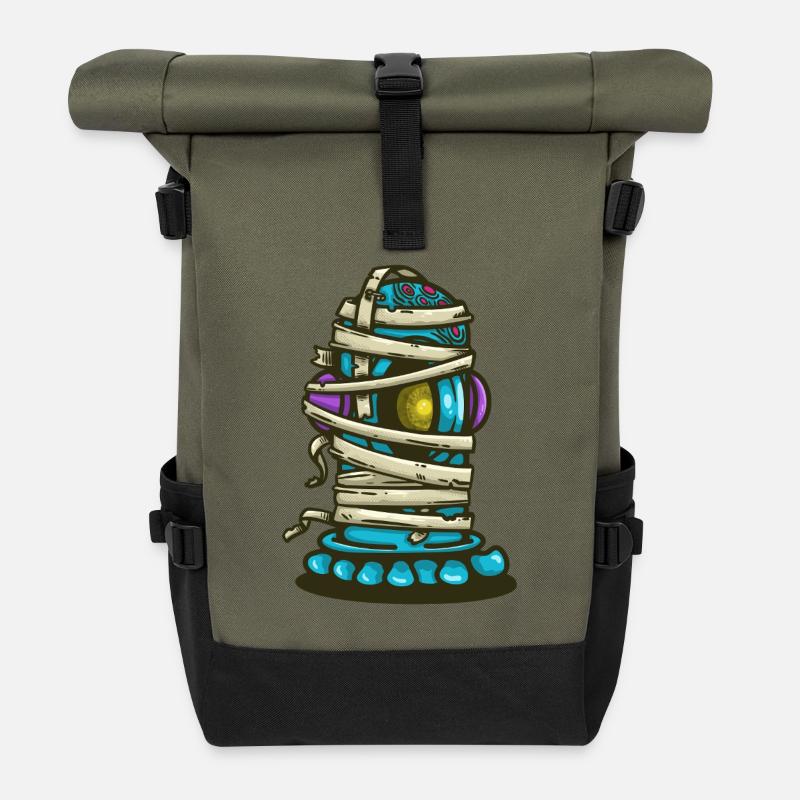 Extraterrestre enveloppé de bandages - Sac à dos roll top - olive/noir