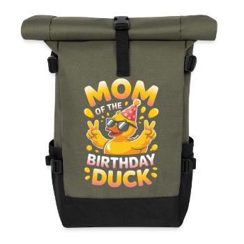 Mutter der Geburtstagsente - Rolltop Rucksack - Olive/Schwarz - Vorne