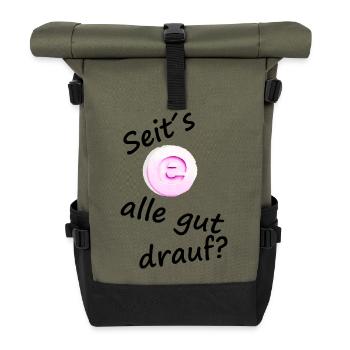 De travers, tout le monde est de bonne humeur – Techno Design - Sac à dos roll top - olive/noir - Devant