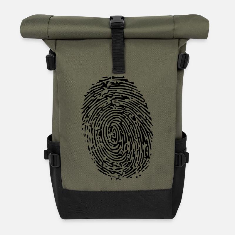 empreinte digitale - Sac à dos roll top - olive/noir
