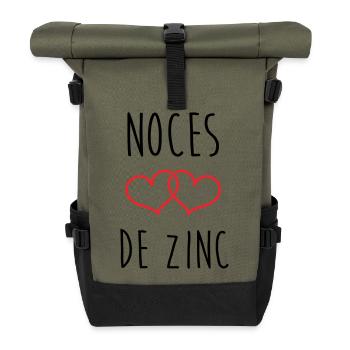 Zinkhochzeit 76 Jahre - Rolltop Rucksack - Olive/Schwarz - Vorne