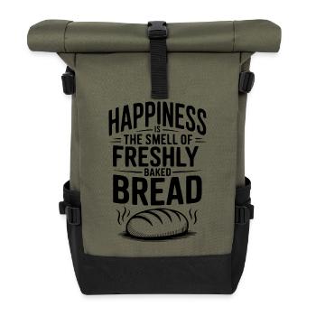 Happiness Is The Smell of Freshly Baked Bread - Roll Top Backpack - olive/black - Front