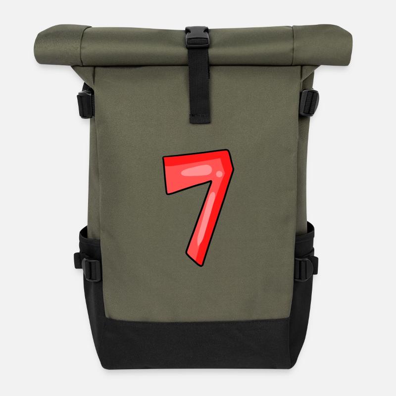 7 - Rolltop Rucksack - Olive/Schwarz