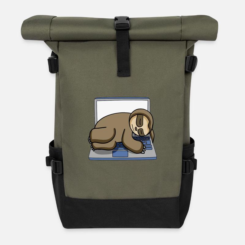 Computer Nerd Programmierer Geschenk - Rolltop Rucksack - Olive/Schwarz