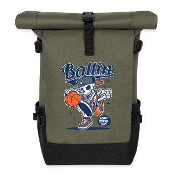 Basket-ball Joueurs de basket-ball Joueurs de basket-ball - Sac à dos roll top - olive/noir - Devant
