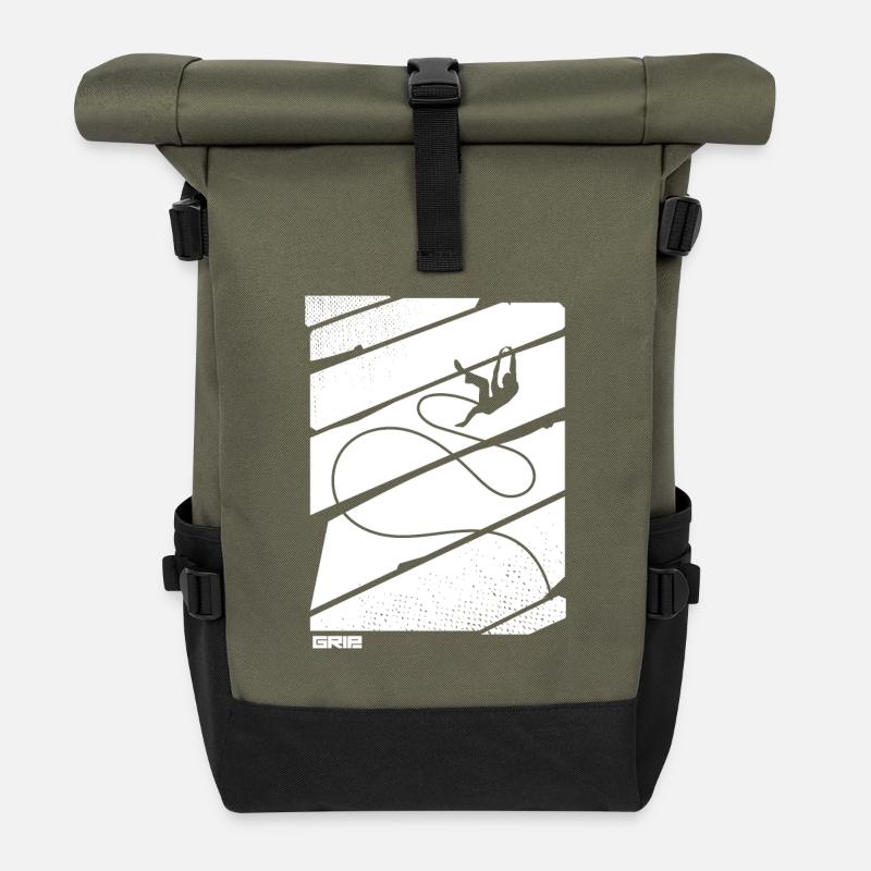 flying rope - Roll Top Backpack - olive/black