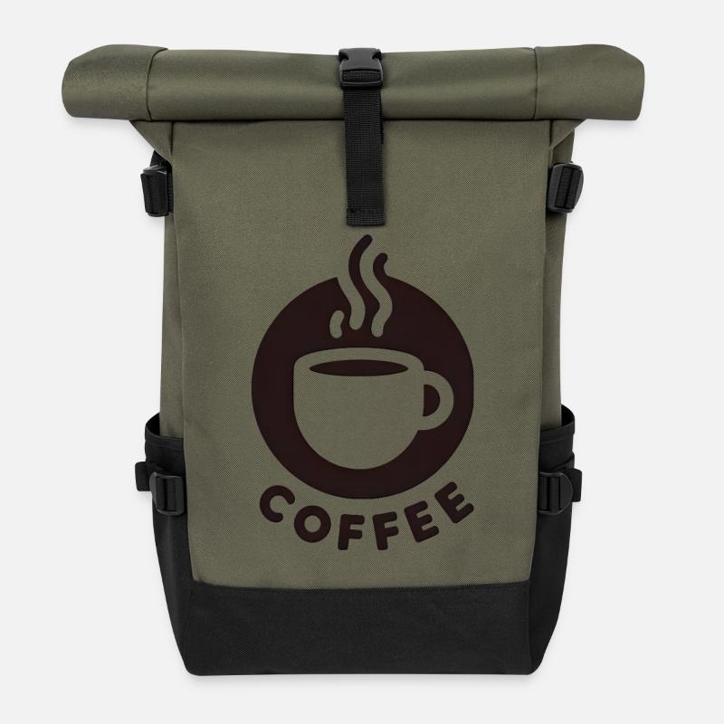 Mug coffee cup - Roll Top Backpack - olive/black