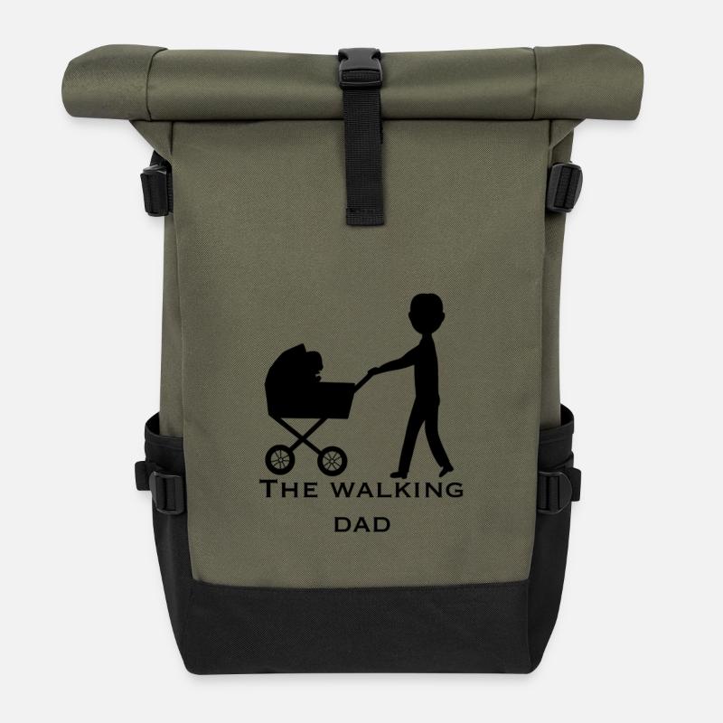 Papa on the Move - Rolltop Rucksack - Olive/Schwarz
