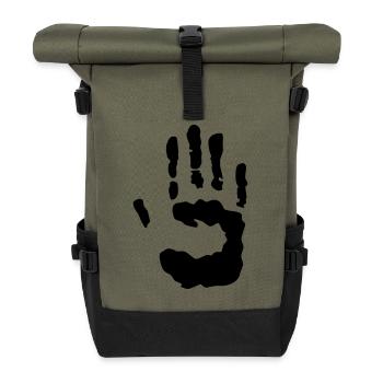 trace hand - Roll Top Backpack - olive/black - Front