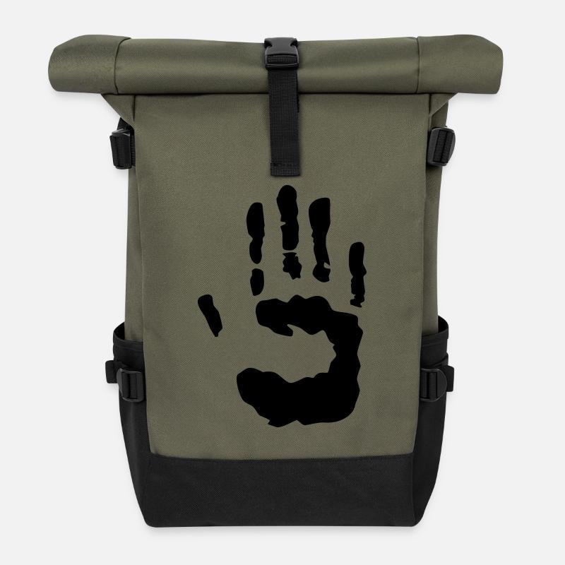 trace de main - Sac à dos roll top - olive/noir