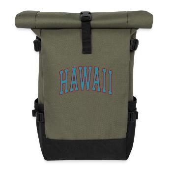 HAWAII - College Stil - Rolltop Rucksack - Olive/Schwarz - Vorne