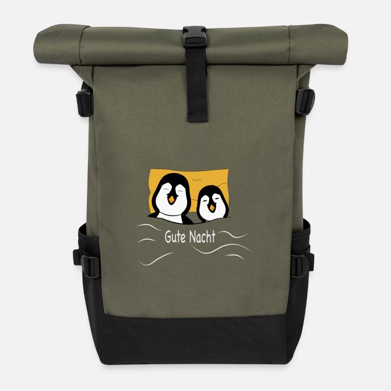 Müde Pinguine - Rolltop Rucksack - Olive/Schwarz