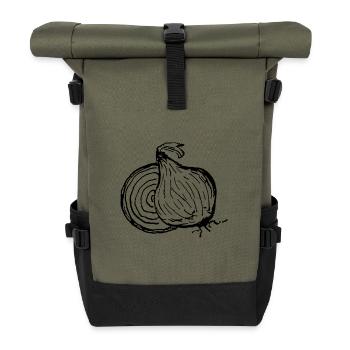 Onion Power – Zwiebel mit Charakter - Rolltop Rucksack - Olive/Schwarz - Vorne