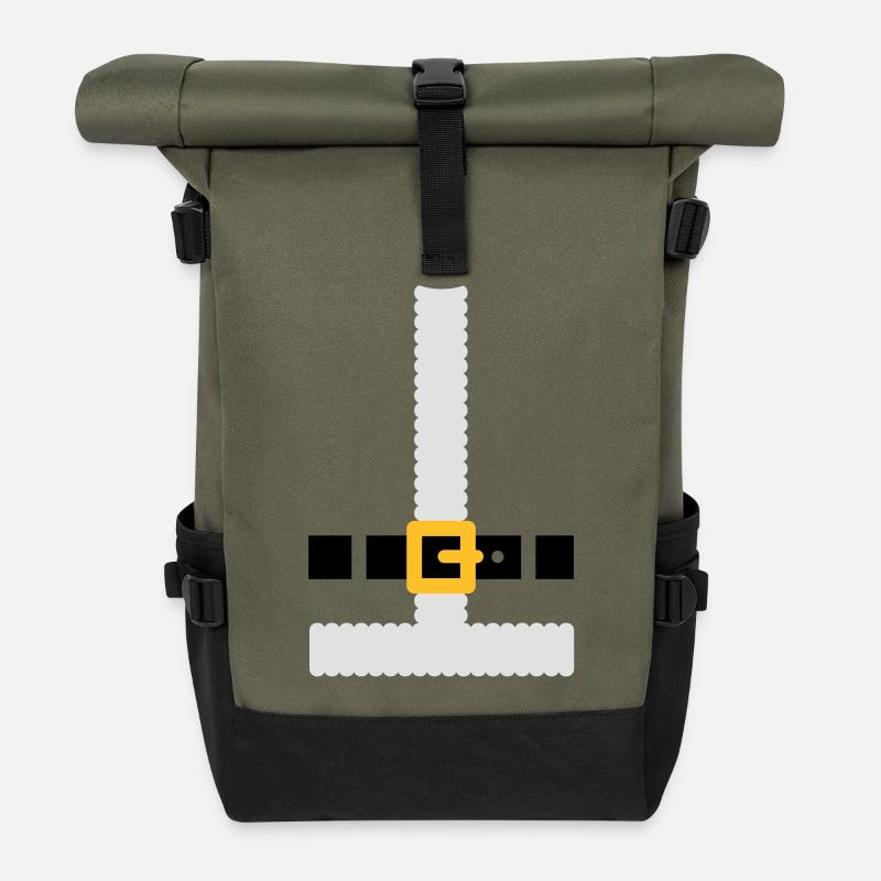 Weihnachtsmann Kostuum - Rolltop Rucksack - Olive/Schwarz