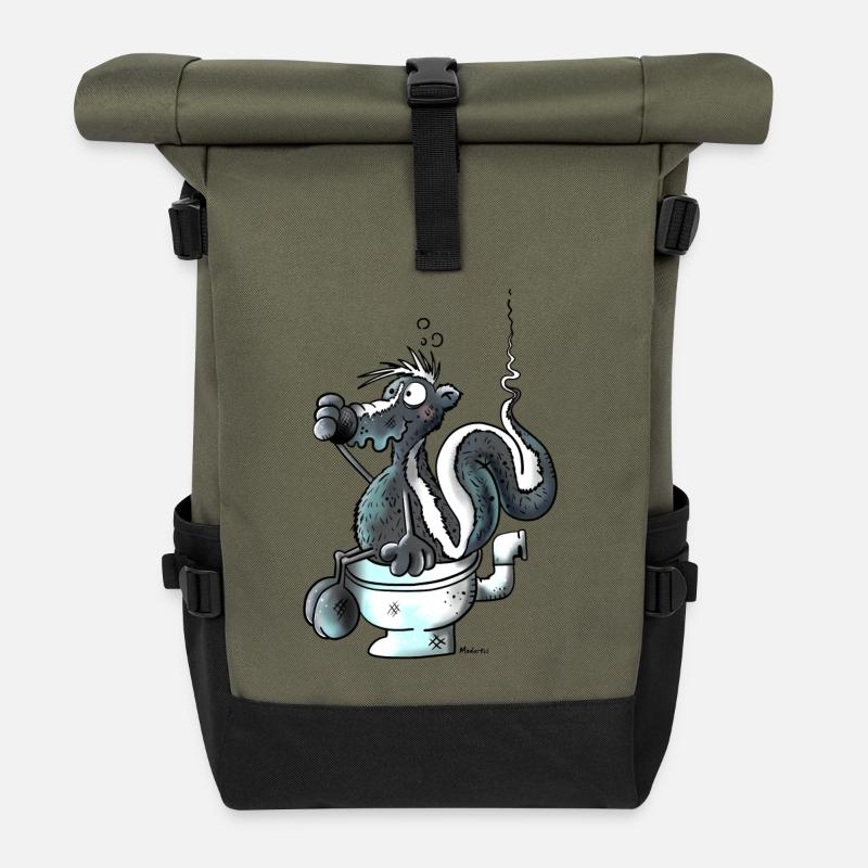 Duftendes Stinktier - Rolltop Rucksack - Olive/Schwarz